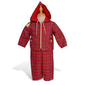 Vintage Childrens 1960s Magic Years Plaid Winter Set 12-18 months